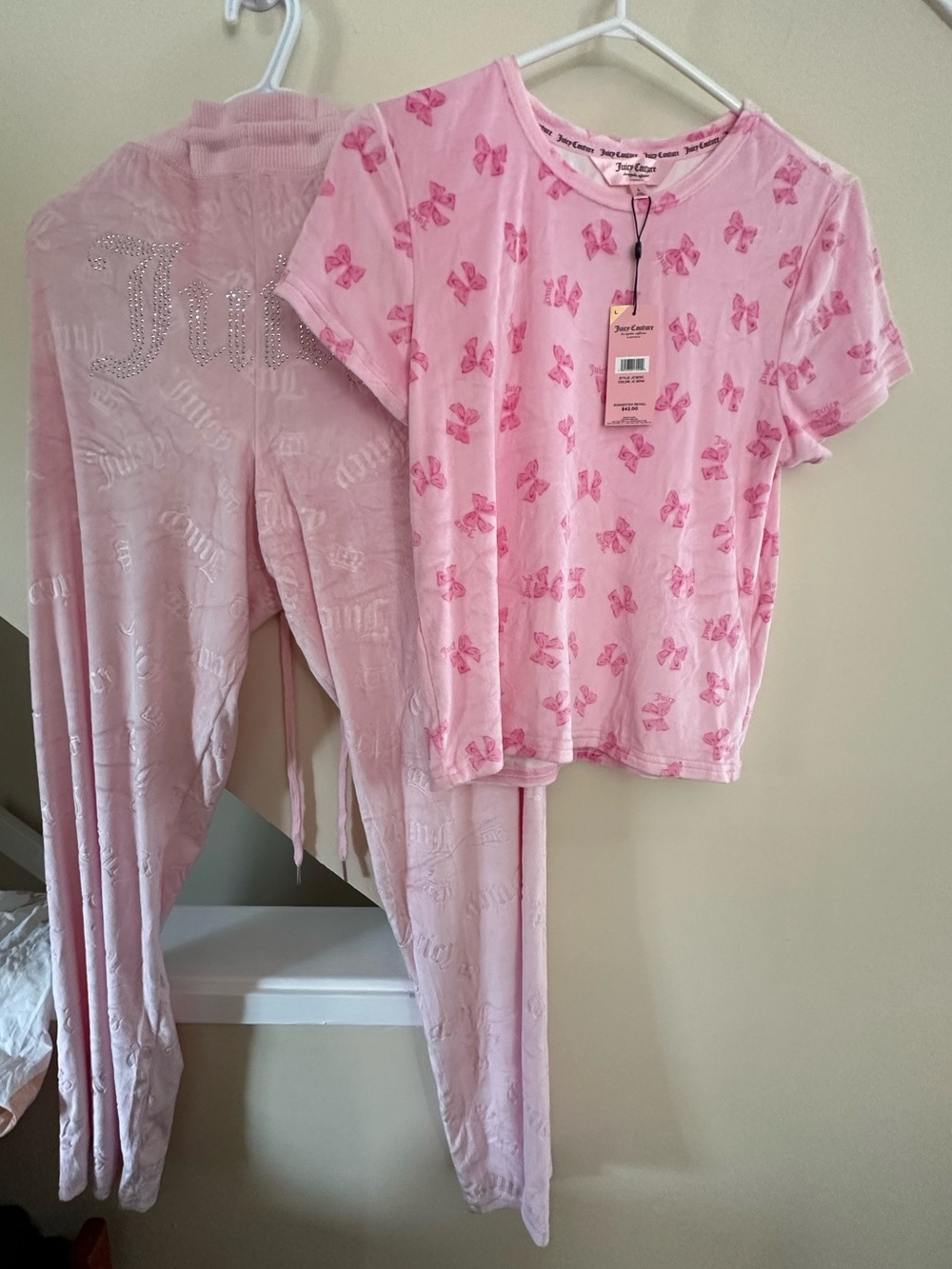 Juicy Couture Pink Velour Pajama Set